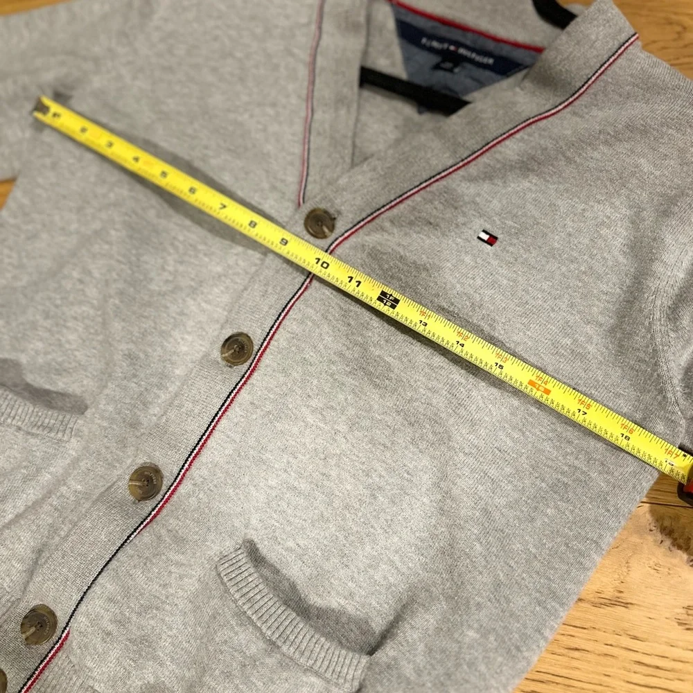 Vintage Tommy Hilfiger Schoolboy Cardigan | Preppy Gray Knit | Classic Logo